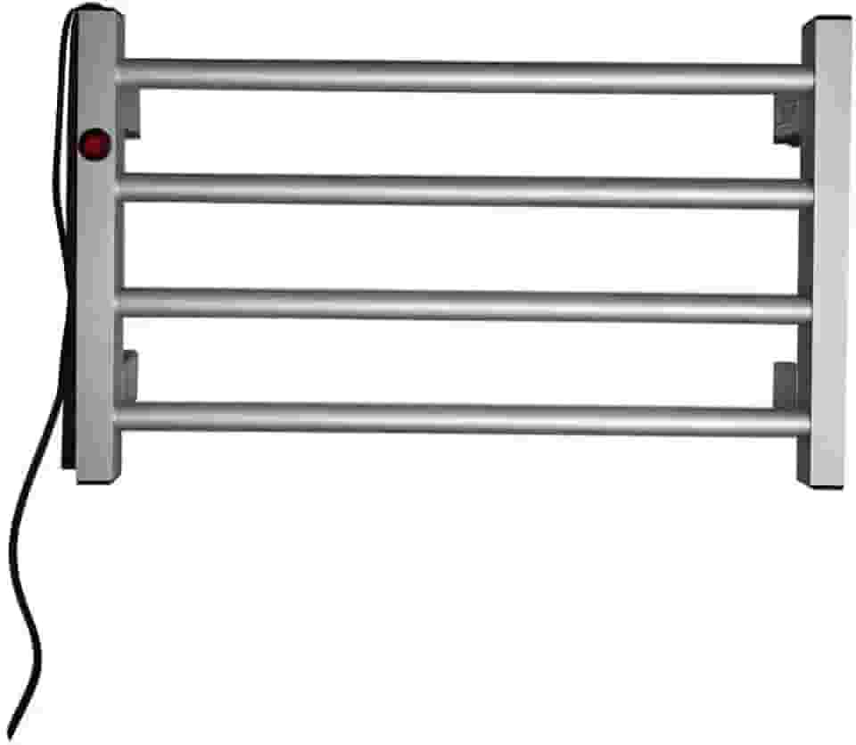 Toalheiro Eletrico, Toalheiro Térmico Porta Toalha Seca E Aquece 4 Barras Alumínio 110v Ou 220v, Bivolt Chave Seletora, Desenvolvido 100% em Alumínio(prata)