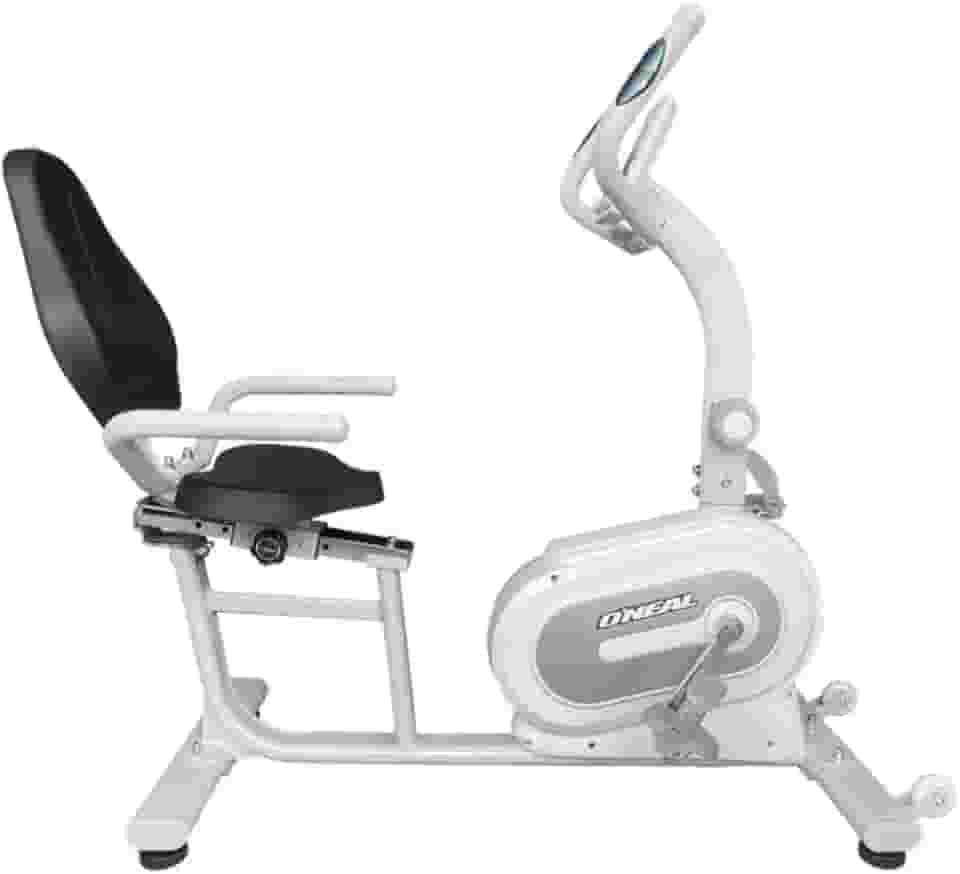 Bicicleta Ergométrica Horizontal Magnética 12 Níveis Silenciosa com Monitor LCD, Apoio de Tablet, Suporta até 120kg Uso Residencial