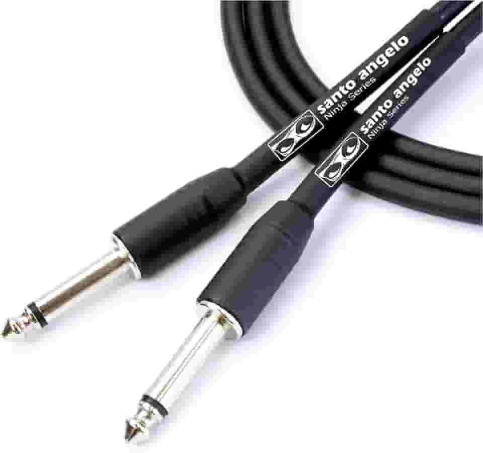CABO DE GUITARRA NINJA CABLE 0,20 MM CONECTOR P10/P10 03FT 0,91 CENTIMETROS PRETO - SANTO ANGELO