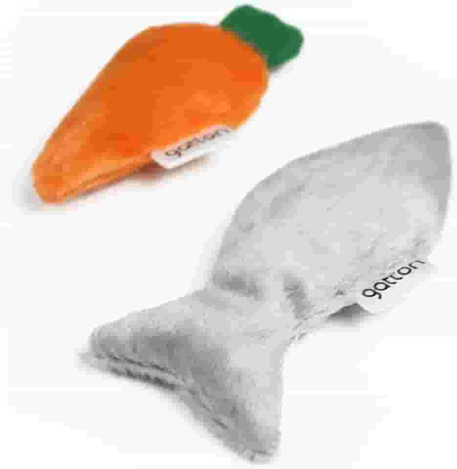 Gatton Brinquedo Com Catnip Para Gatos Catfood - Dupla Peixe E Cenoura