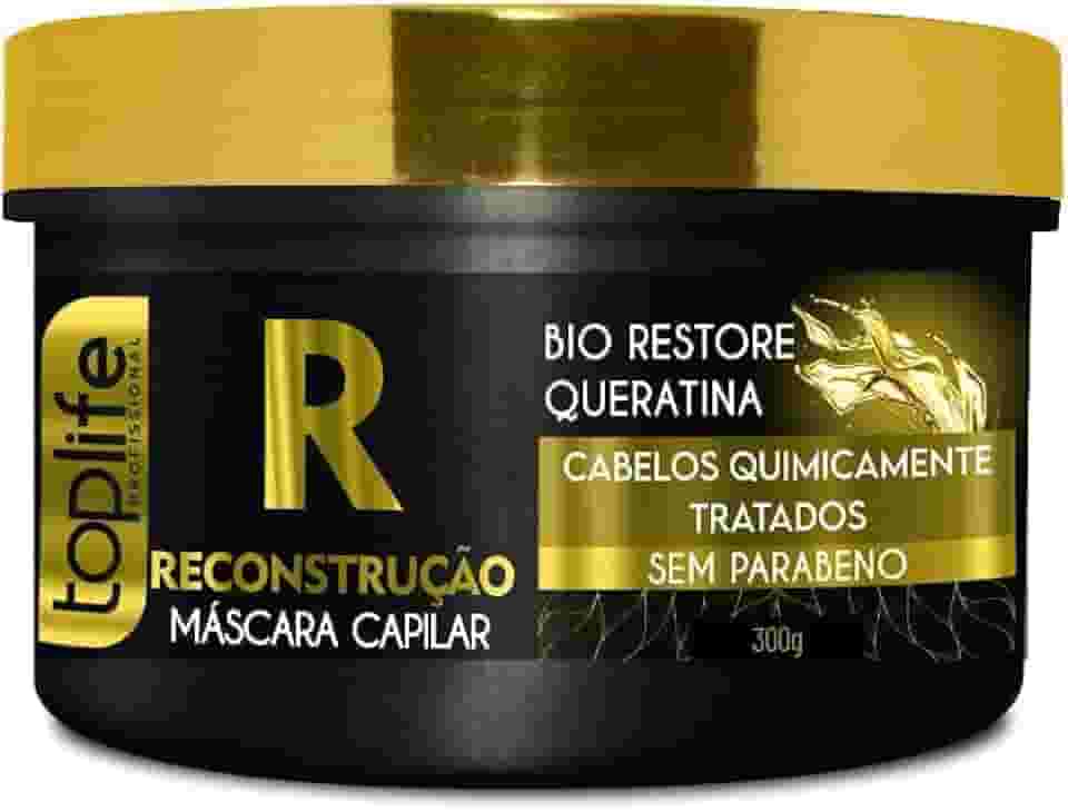 Máscara Reconstrutora Intensiva, Toplife Profissional, Bio Restore e Queratina 300gr