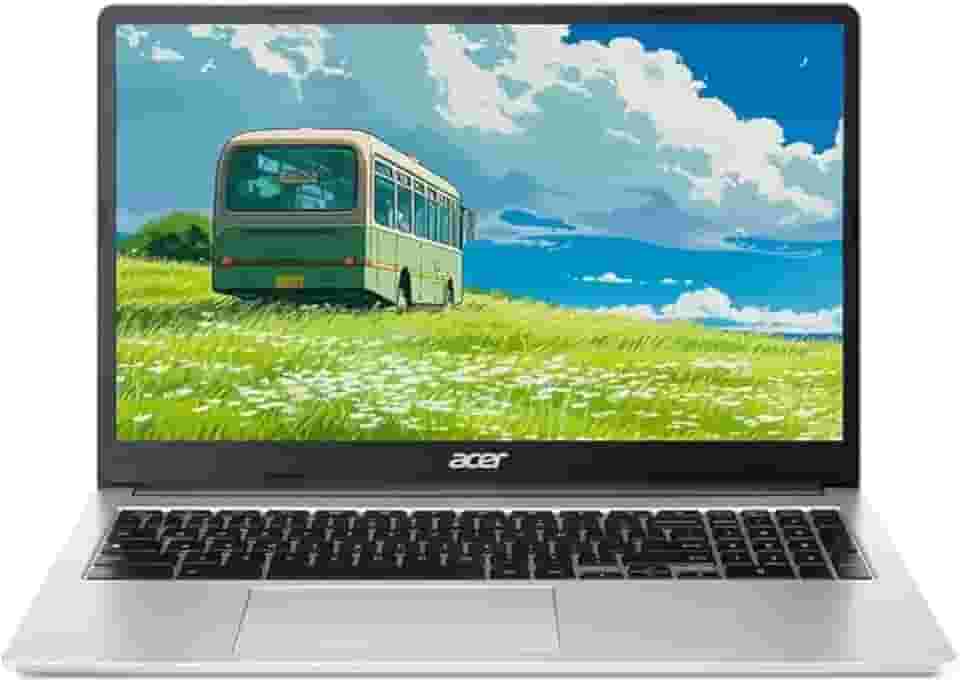 acer Chromebook 315, laptop com tela FHD de 15,6 polegadas, Intel Celeron N4500, 4 GB RAM, 64 GB eMMC, webcam, Chrome OS, prata pura, capa protetora incluída, cartão SD TWE de 64 GB
