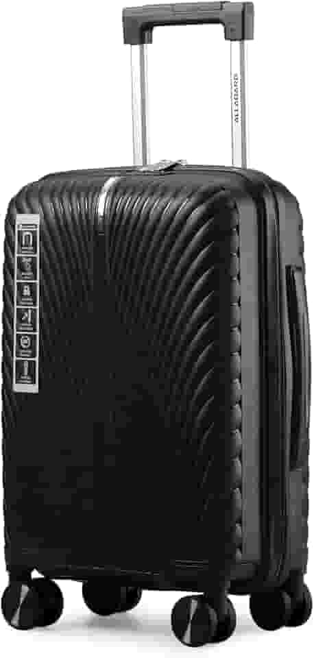 Mala de Bordo 8kg Padrão ANAC em PP Rígido Anti Arranhão com Ziper Duplo Antifurto Cadeado com Senha e Rodinhas Duplas Removíveis 360 Dakar 18 (Preto)