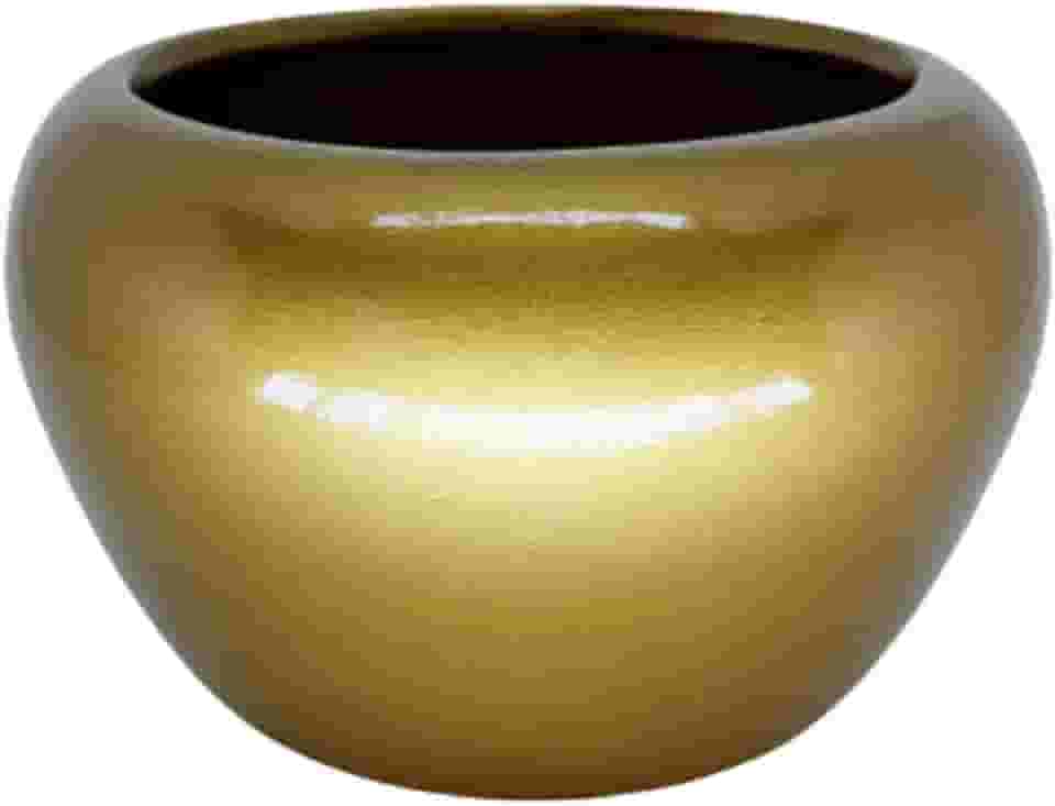 Cachepot Vasinhos Para Arranjo Vaso Centro de Mesa Cerâmica Orquídea Suculentas Tam M (Ouro)