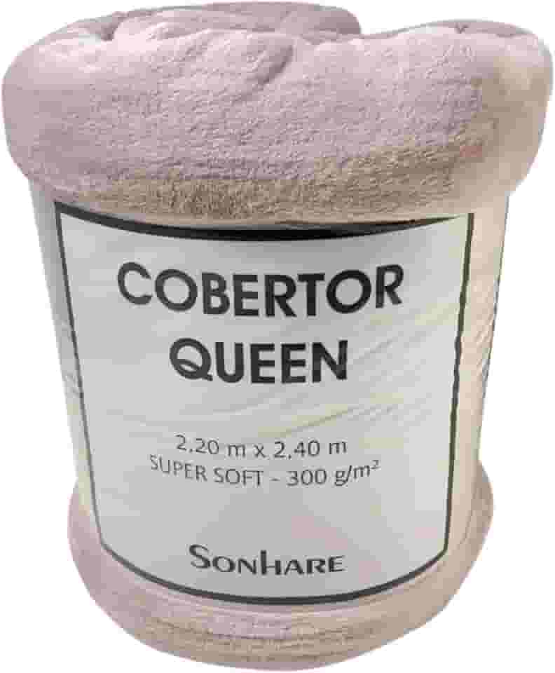 Cobertor Queen Sultan Sonhare Toque de Seda 300g/m² Ultra Macio Super Soft 2,20m x 2,40m (Rosa Cristal)