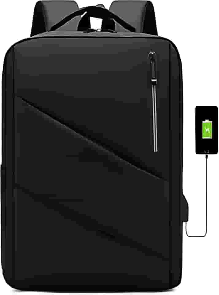 Mochila Executiva Masculina com Compartimento para Notebook 15.6, Saída USB Lateral, Zíper Impermeável, Design Slim e Ergonômico, Ideal para Trabalho e Estudos