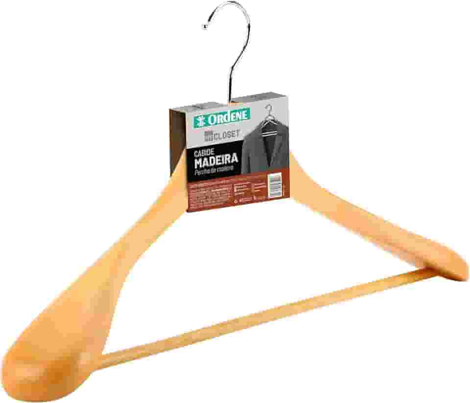 Ordene - Cabide de Madeira com Ombreira, Linha My Closet