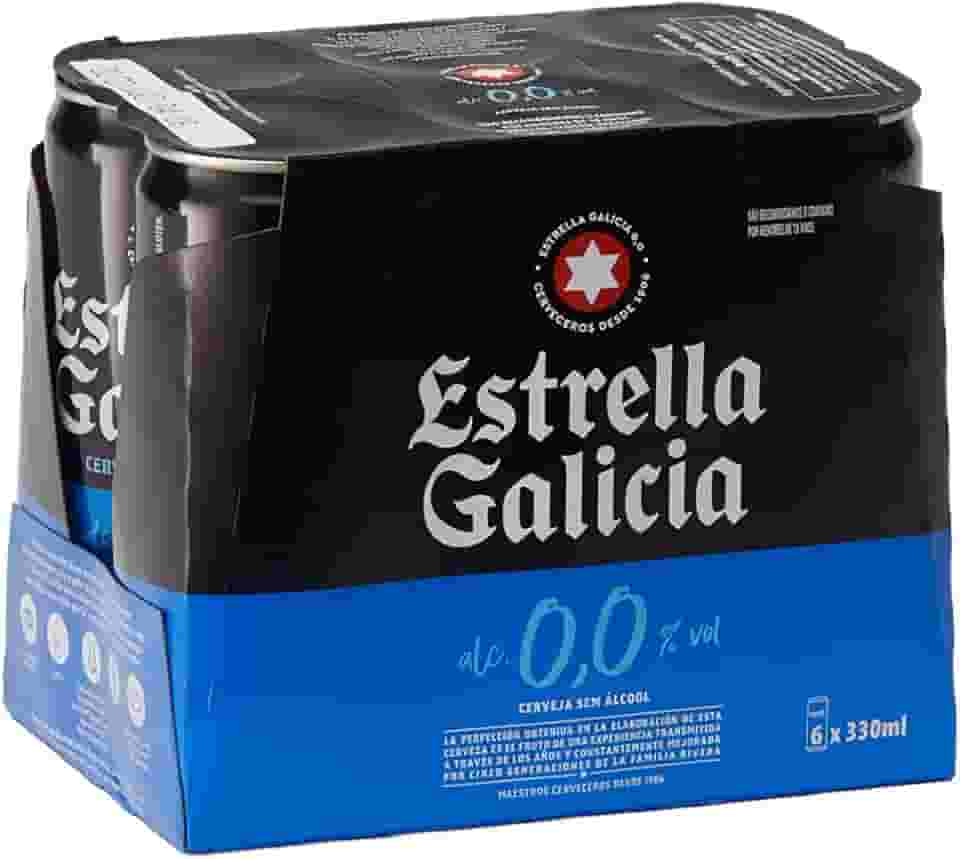 Pack de Cerveja Estrella Galicia 0,0% LT 330ml - 6 Unidades