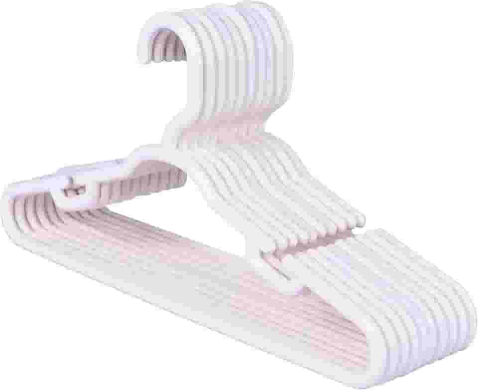 Kit Conjunto Cabide Infantil Reforçado Branco 8mm - 30 Unidades