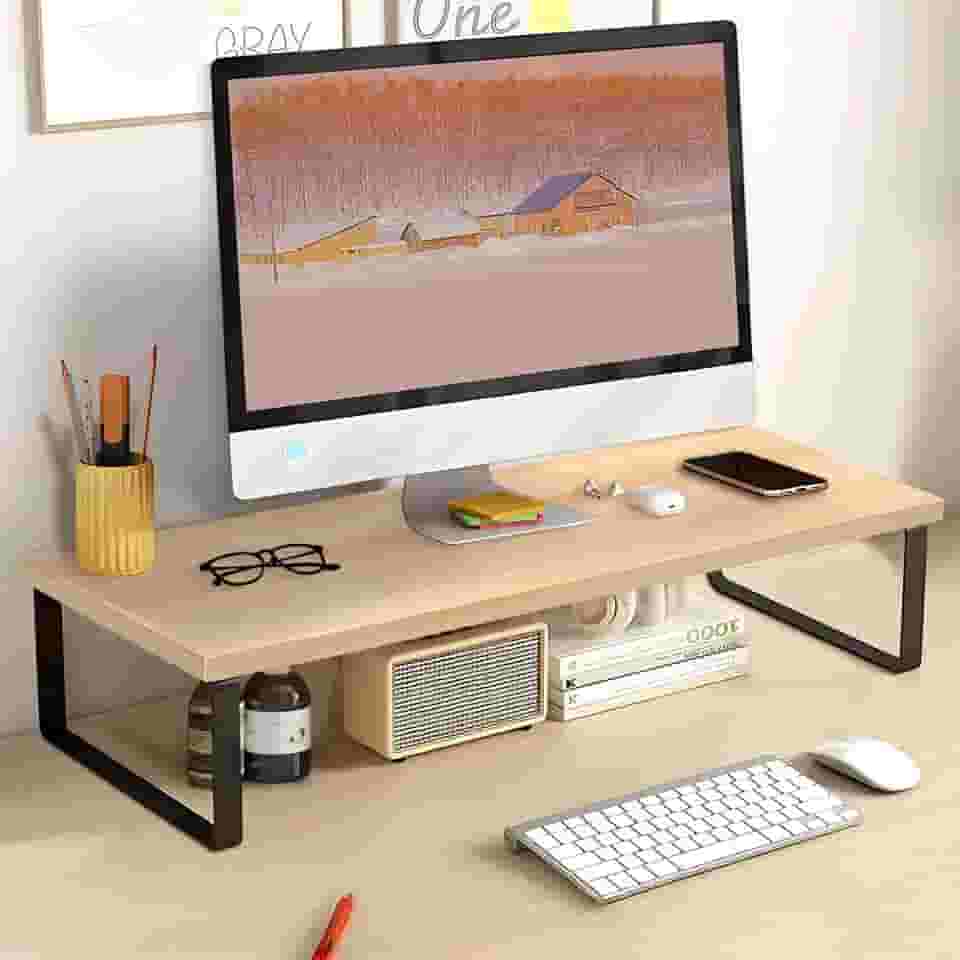 Suporte Monitor Madeira (60 cm de comprimento), Stand desk, Base para Monitor, Base Monitor, Mesa Monitor, Suporte Monitor, Suporte para Monitor, Suporte Monitor Mesa, Suporte de Monitor