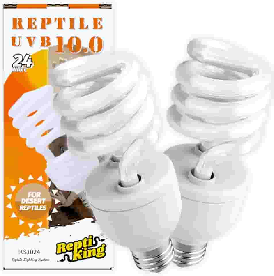 Luz de réptil UVB, pacote com 2 lâmpadas UVB de 10,0 24W, lâmpada de réptil UVA UVB para dragão barbudo, lâmpadas UV para répteis do deserto