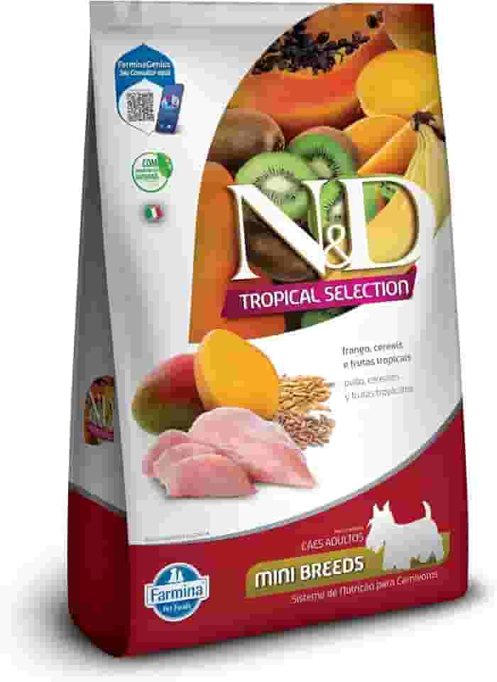 N&D Tropical para Cães Adultos de Raças Mini e Pequenas Sabor Frango, Cereais e Frutas Tropicais 2,5Kg