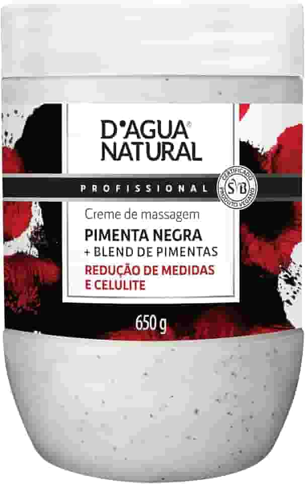 D'AGUA NATURAL Creme De Massagem Pimenta Negra D'Agua Natural 650 G
