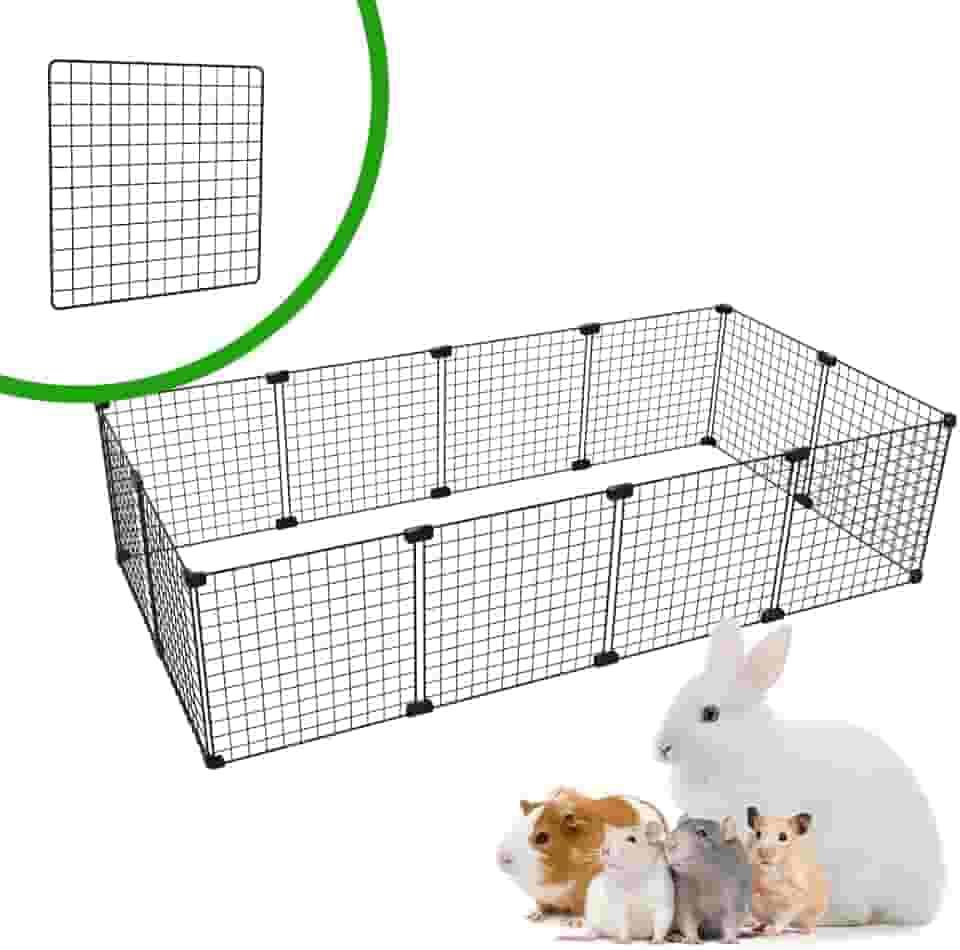 CERCADO ARAMADO PET PORQUINHO DA ÍNDIA HAMSTER TWISTER 60X120X30 MALHA 2,5X2,5 PRETO