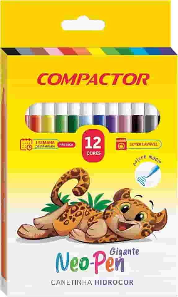 Caneta Hidrográfica Compactor Neo-Pen - 12 Cores