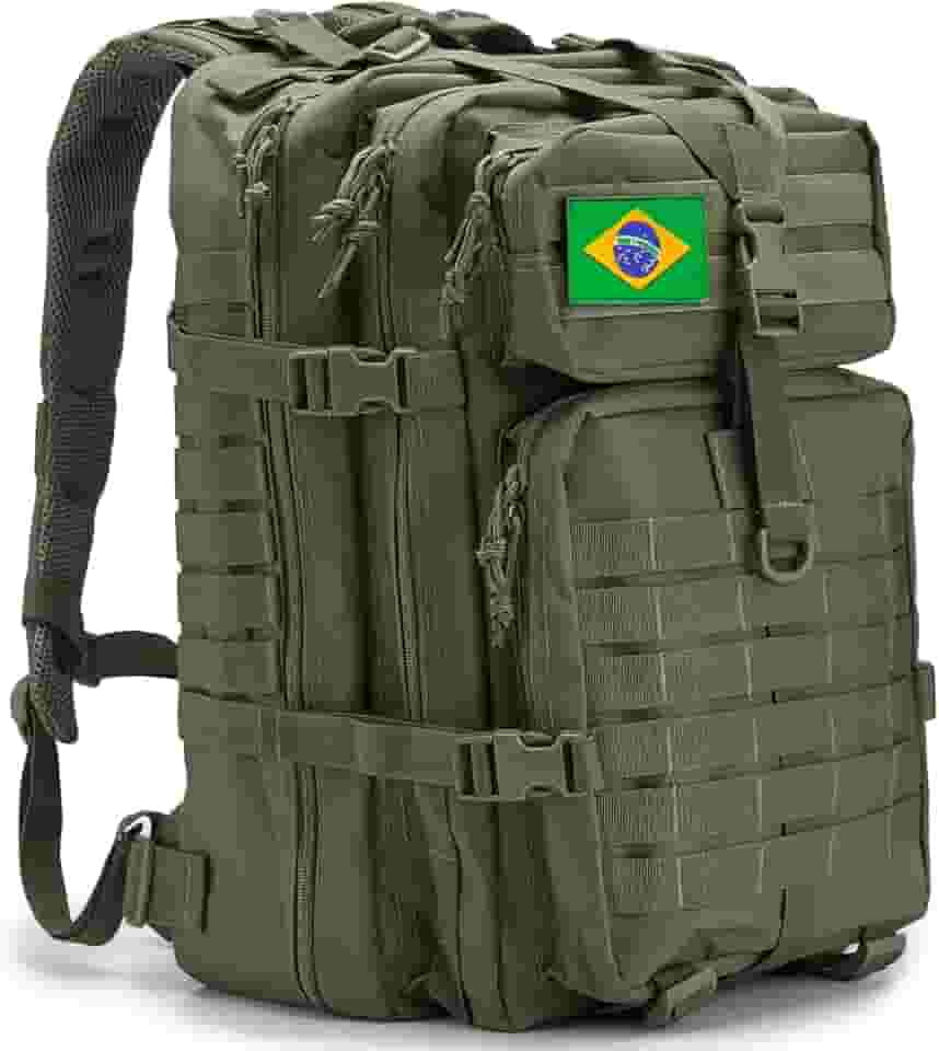 QT&QY Mochila Tática de 45L MOLLE com Bolsos Múltiplos e Material Durável para Sobrevivência de 3 Dias, Emergência, Caminhadas, Trekking e Caça Rucksack
