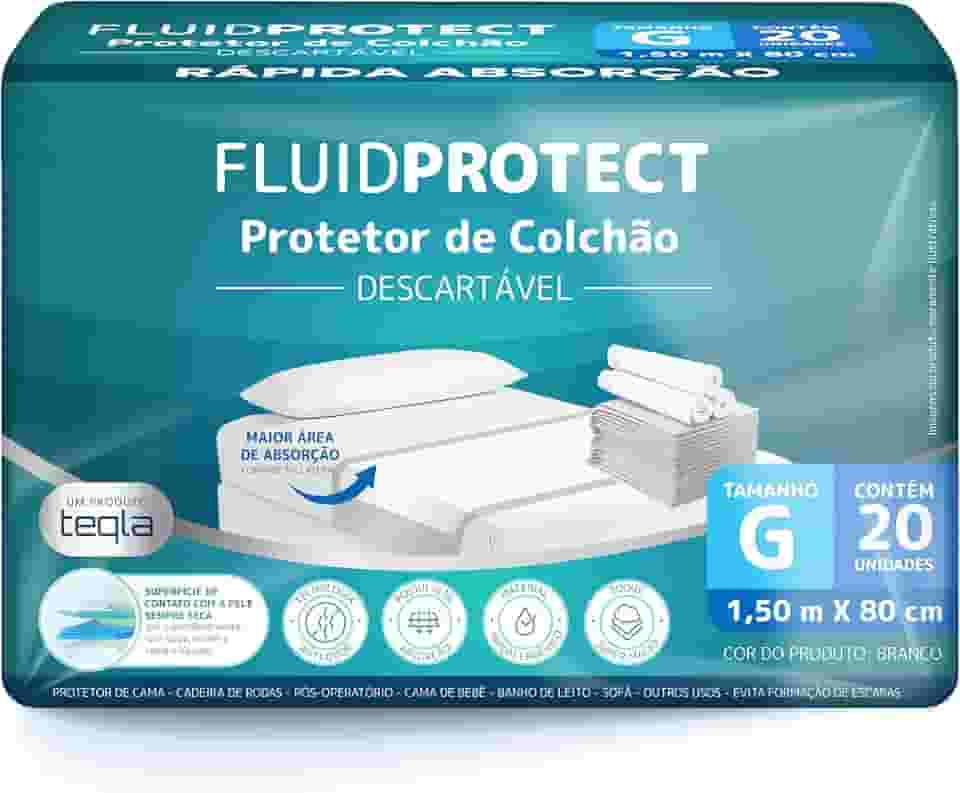 FLUID PROTECT Protetor de Colchão Descartável - 20 Unidades (150 cm X 80 cm)