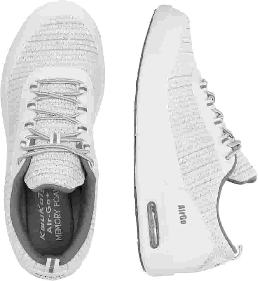 Tênis masculino de ajuste largo e suporte ortopédico | Tênis de corrida e caminhada acolchoado com espuma viscoelástica leve | Confortável para uso diário, Branco, 8.5 Wide