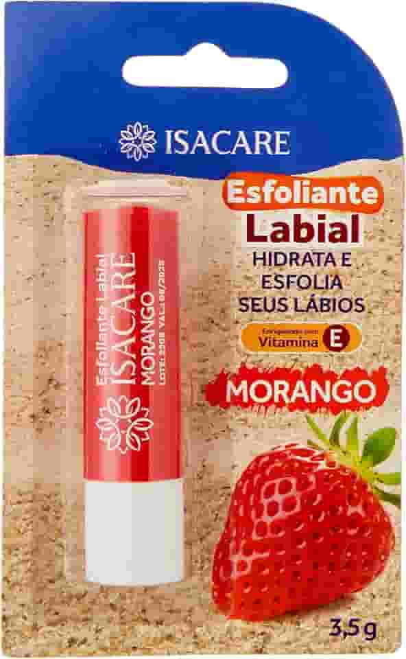 Isacare Esfoliante Labial Morango Vermelho 3.5 G