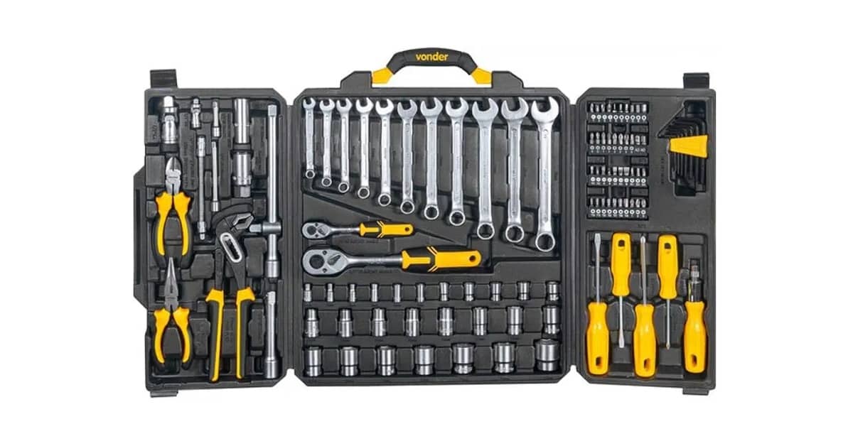 Melhor Jogo de Ferramentas Manuais 110 Peças com Maleta: 8 Kits Robustos