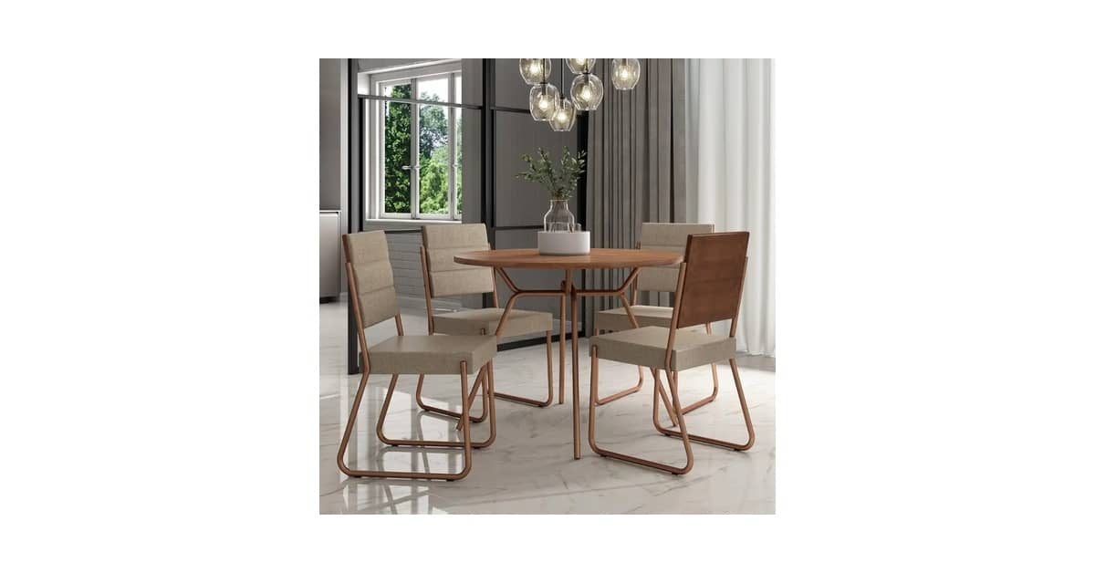 Qual Melhor Mesa Redonda de 4 Cadeiras: 10 Estilos