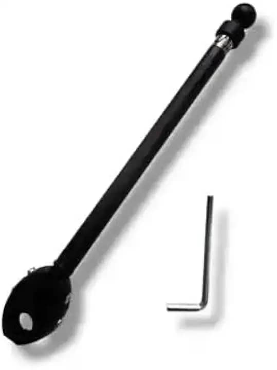 Antena Corta linha de Pipa 7 Est P/Retrovisor Inox Com Abraçadeira 10mm (Preta) IMPORT PREMIUM