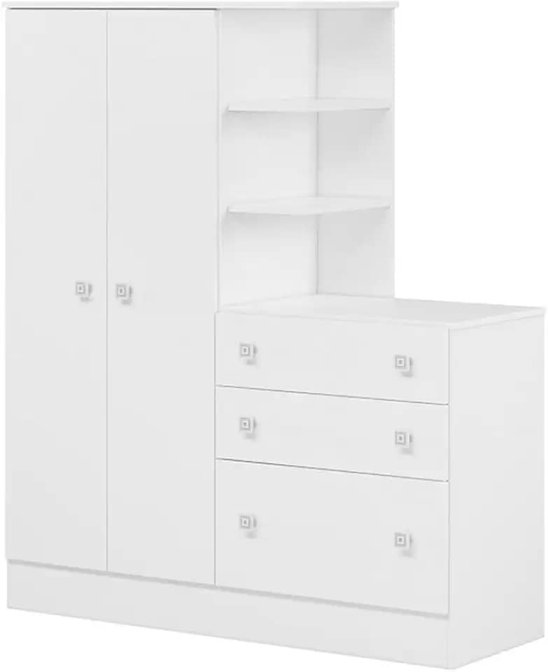 Guarda Roupa Roupeiro com Cômoda Doce Sonho Qmovi Branco