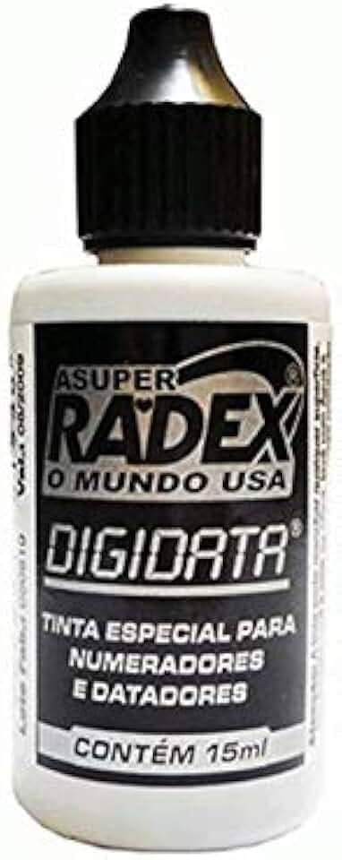 Tinta Para Carimbo Numerador E Datador, Radex, 15 ml, Preto