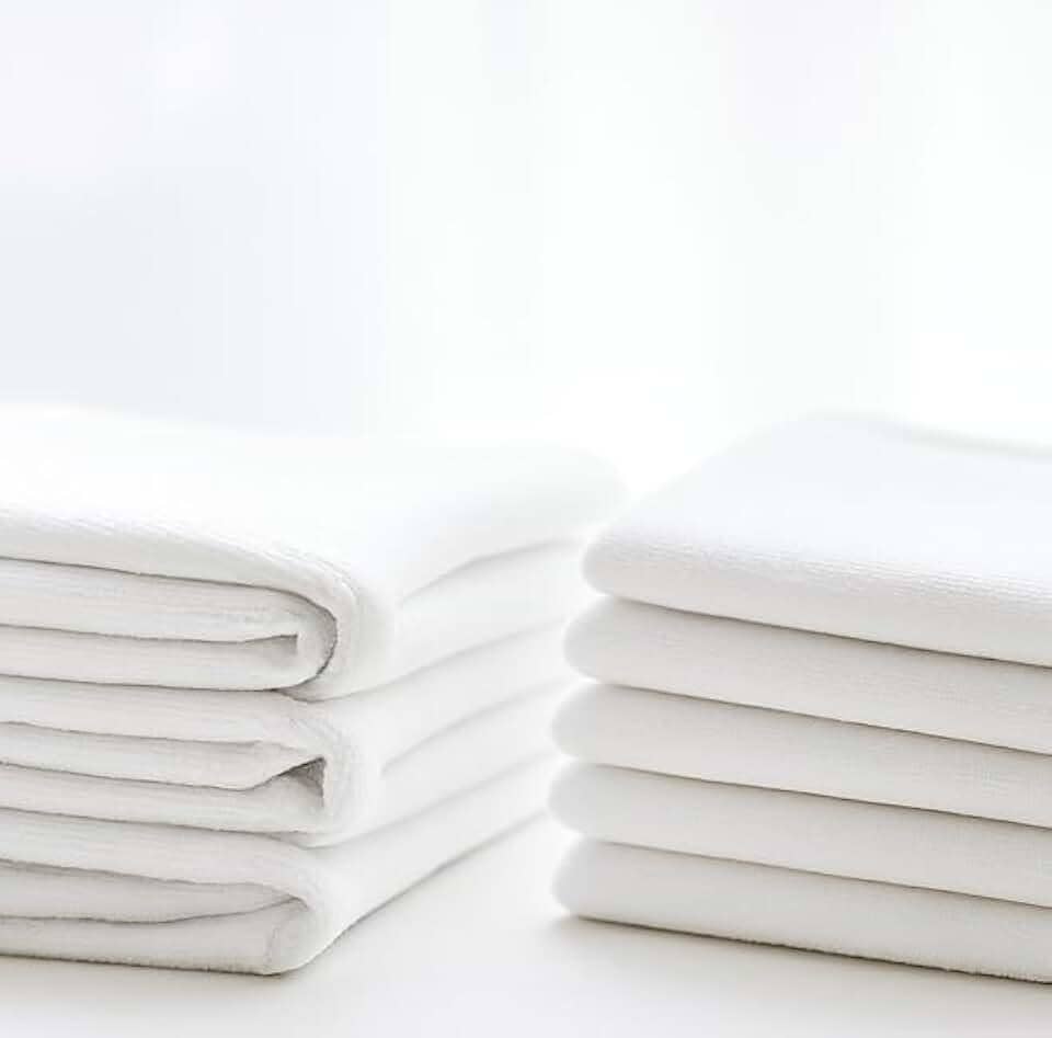 Kit 5 Unidades Pano de Prato Branco Liso 100% Algodão com Bainha 42x68cm