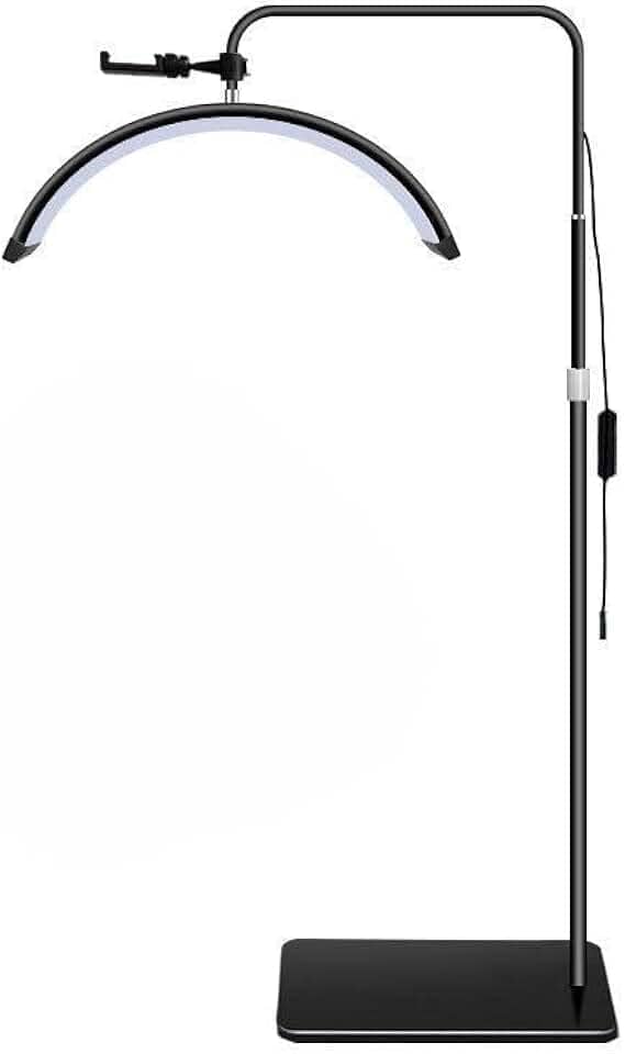 Ring Light Meia Lua, Luminaria Meia Lua Estetica Mesa 3 Tons Ajustavel Salao Beleza Limpeza de Pele(Preto)
