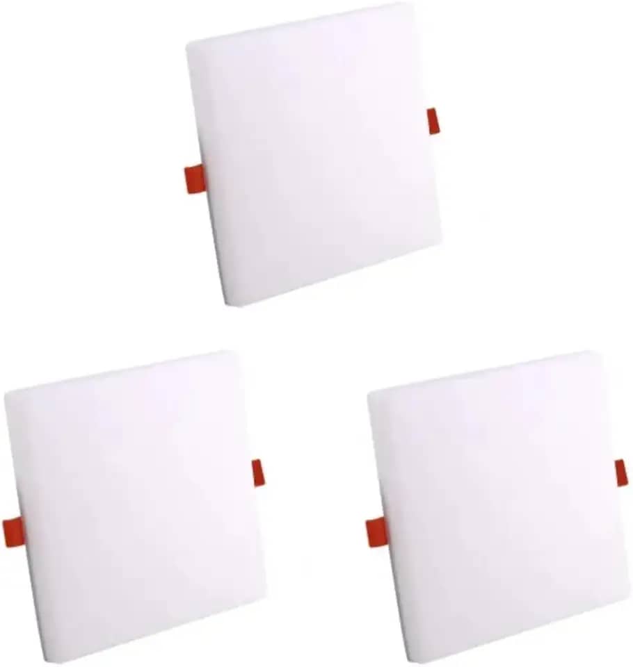Kit 3x Painel Plafon Frameless Borda Infinita Sobrepor Ou Embutir Quadrado 22x22 36W 6500K Bivolt