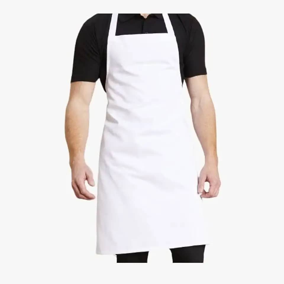 ISAMAR Avental De Frente Tecido Oxford Branco 85x60