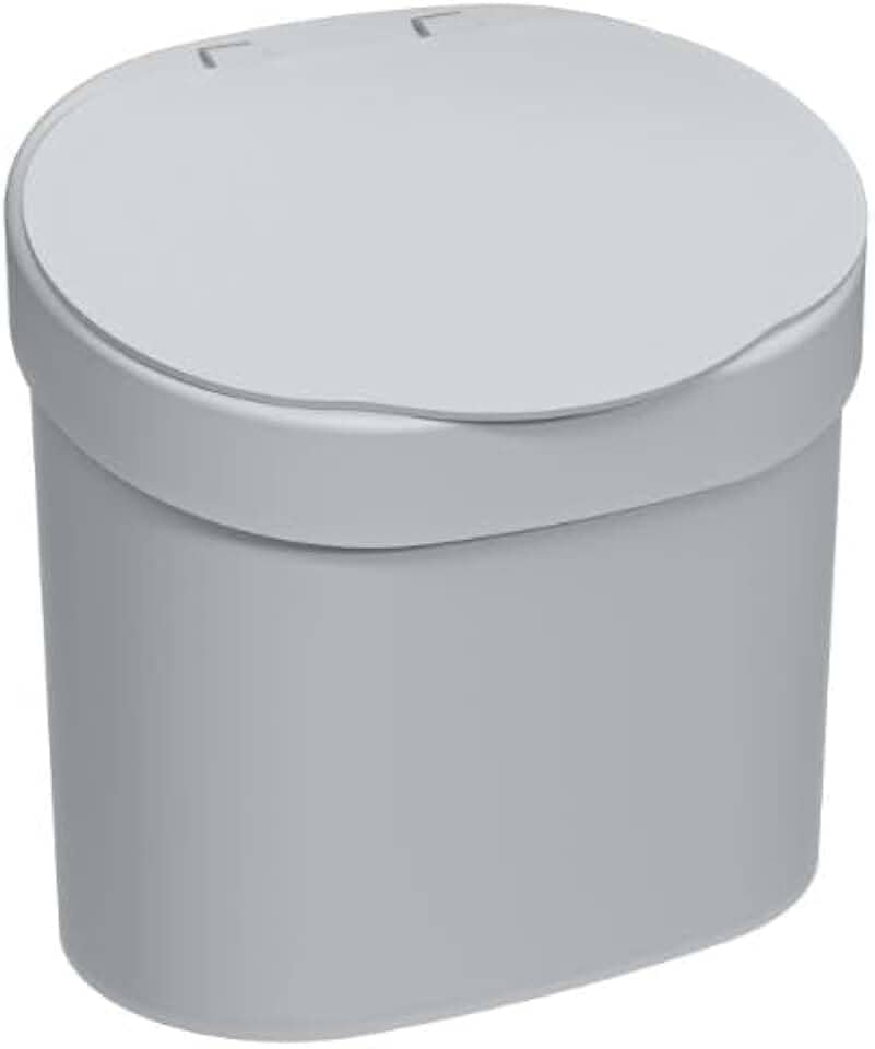 Lixeira Com Tampa Basic 2,5 L, 17,5 x 15 x 18,2 cm, Cinza Frio, Coza