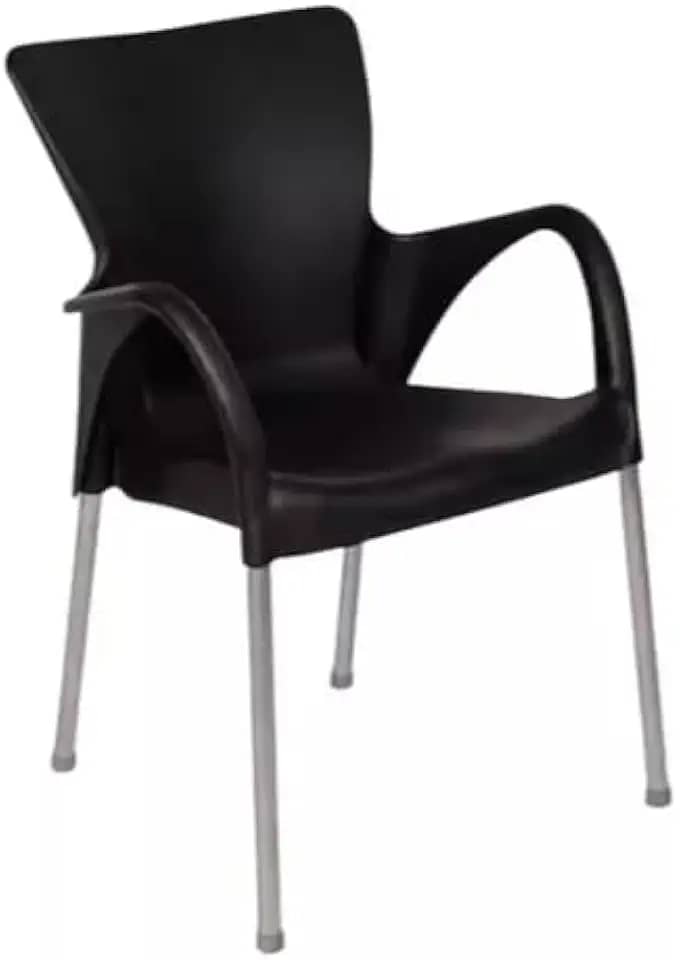 Cadeira de Escritório Setúbal Preta Estofada Base Giratória Confortável para Home Office e Trabalho