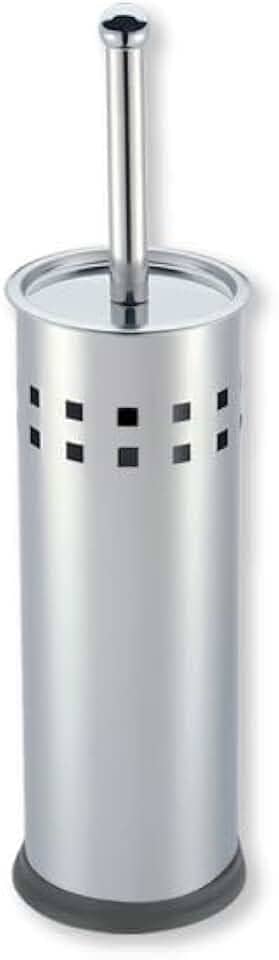 Escova Sanitária em Aço Inox, Design Vazado, Base Redonda