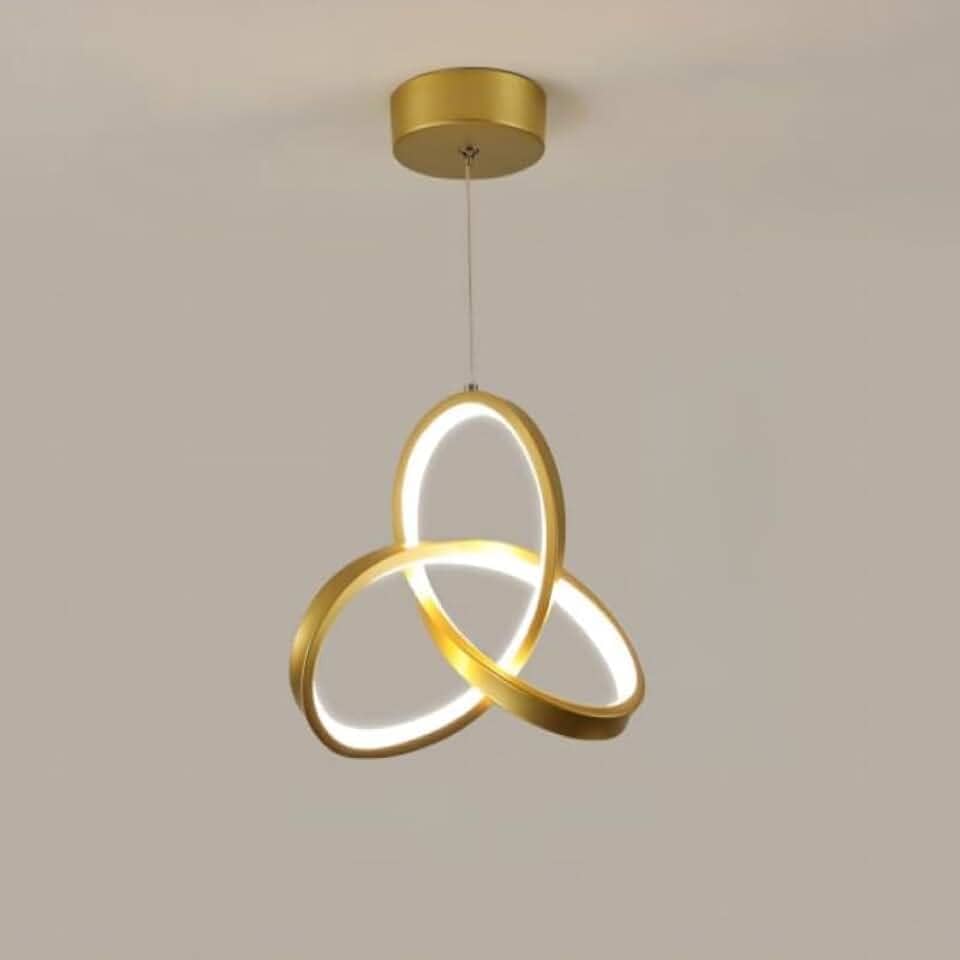 Luminária De Teto Pendente Led Moderna Lustre para Corredor Sala Quarto Cozinha (D11 (G) Dourado(30cmx30cmx6cm))