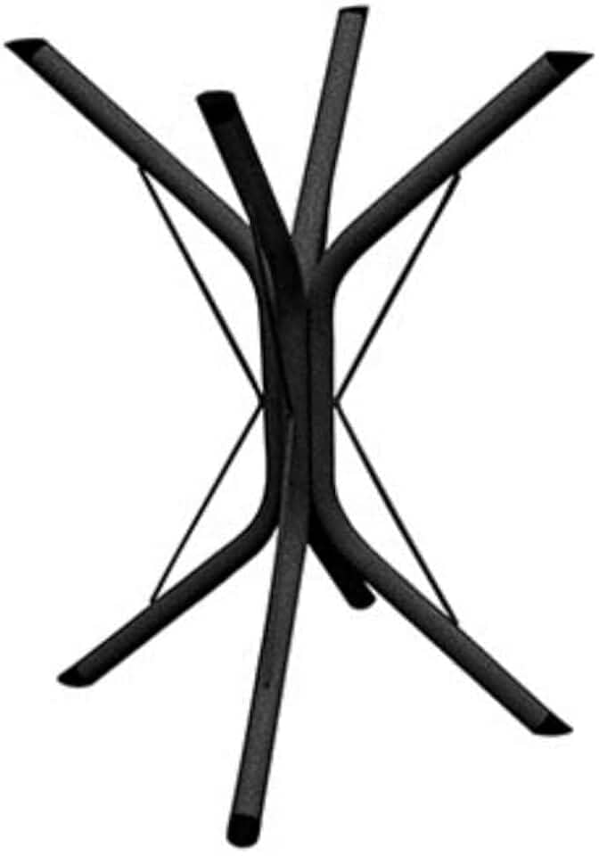 Pé Base Metal Ana 75cm Cozinha Granito Mármore Mesa Jantar Madeira Pedra (PRETO)