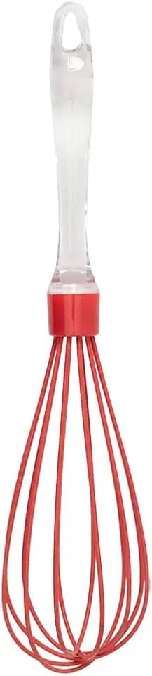 Mimo Style Batedor de Ovos e Massas Fouet, Cabeça de Silicone e Cabo em Acrílico de Excelente Durabilidade, Útil Para Diversas Receitas, Massas de Bolo, Tortas, Pães, Cremes e Claras em Neve