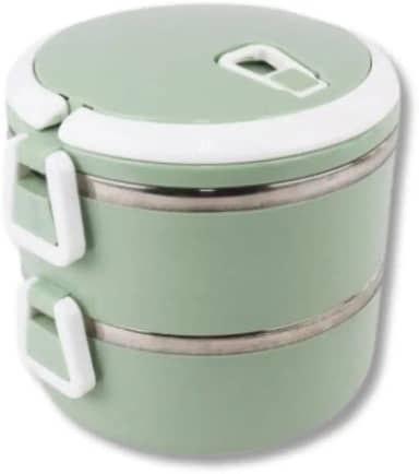 Marmita Dupla Inox Antivazamento Premium – Refeições Saudáveis no Trabalho, Academia e Viagem