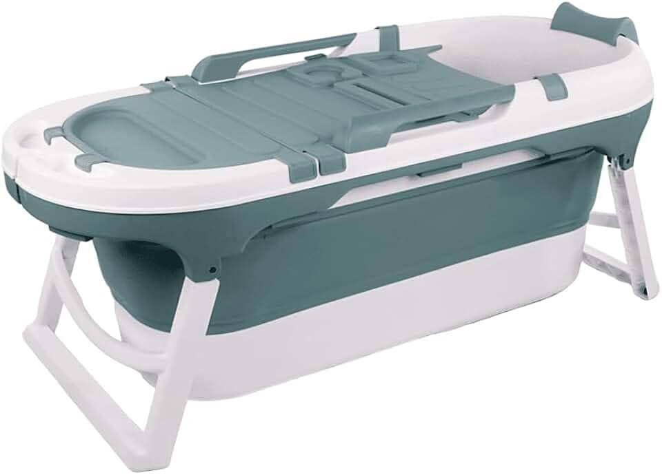 Banheira Ofurô Dobrável Retrátil Grande para Adulto com Cover 180L Multmaxx (Azul)