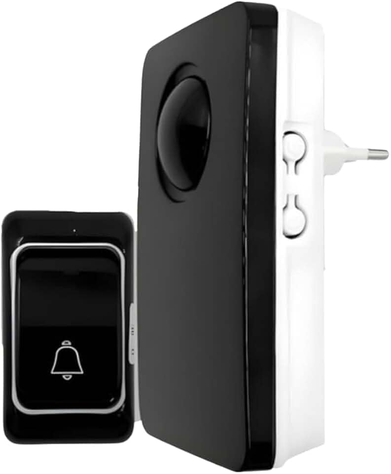 Campainha Sem Fio Prova D'água Bivolt Residencial Comercial ou Botão Emergencial Inteligente 38 Sons Premium (Preto)