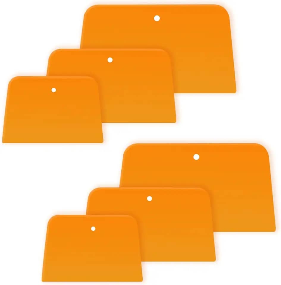 Espalhadores de enchimento de carroceria de carro, 6 peças de ferramentas de rodo reutilizáveis de plástico para enchimentos de veículos, tinta, acessórios de raspador de massa automotiva