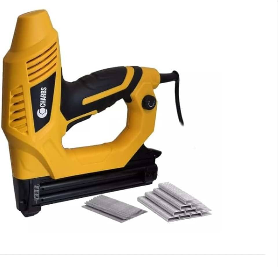 Grampeador e Pinador Elétrico F15 e grampo de 8 a 16mm Profissional 220V Com 100 Pinos F15 e 400 Grampos de 14 mm