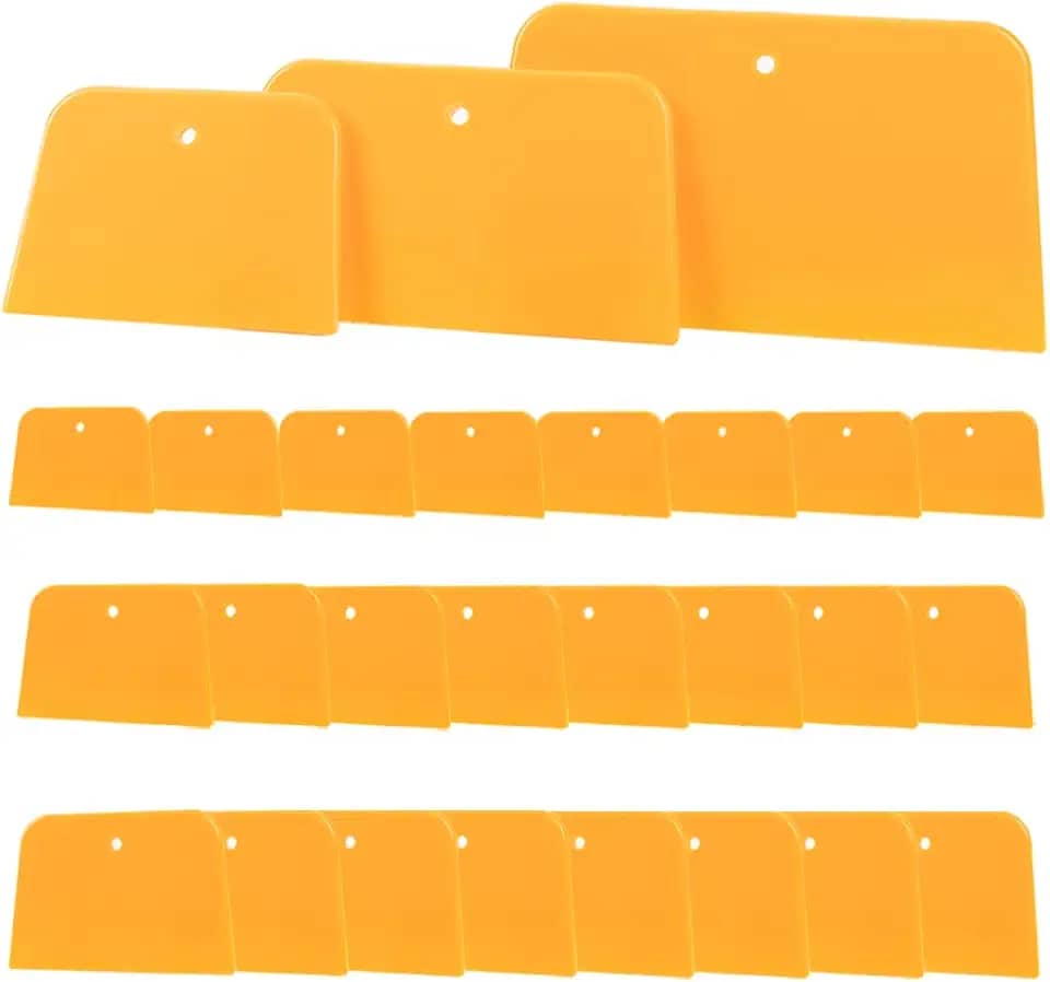 TINSKY Espalhadores de enchimento de carroceria, 27 peças, 12,7 cm e 15,2 cm, espátulas de plástico rígido para aplicar enchimentos, massas, esmaltes ou agentes de calafetagem, manutenção do corpo do carro