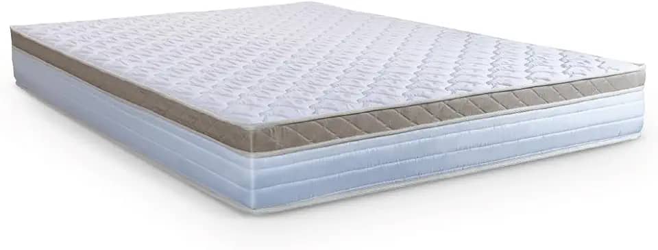 Colchão Casal Molas Ensacadas 138x188x22cm Dunas Branco/Bege