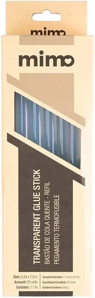 Mimo – Bastão de Cola Quente Profissional – Refil 11 mm x 20 cm – 25 Unidades (500 g) – Artesanato e Reparos
