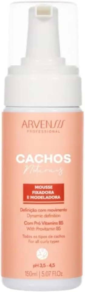Mousse Fixador e Modelador Cachos Arvensis Light 150ml Definição Fitagem Difusor Reduz o Frizz