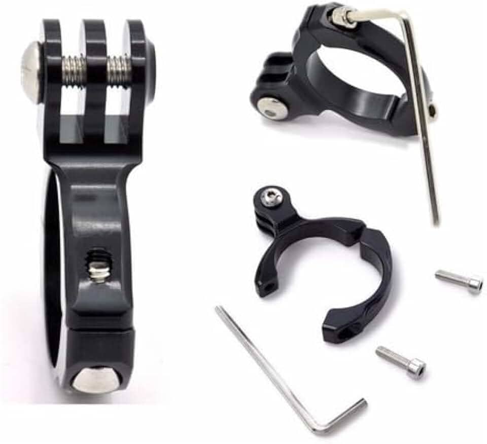 Suporte Preto Alumínio Guidão Moto Bike Compatível Gopro