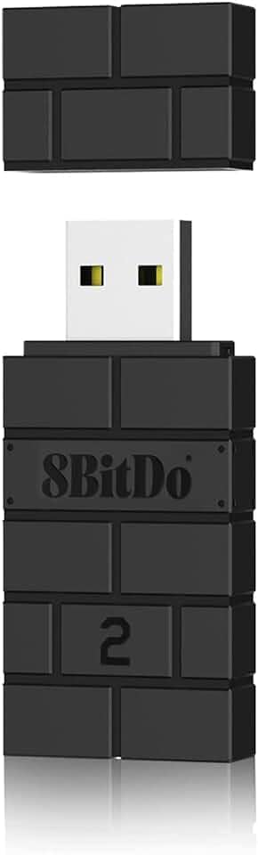8Bitdo Adaptador de controle adaptador 2 USB sem fio para Windows, Mac e Raspberry Pi, compatível com controles Xbox Series X e S, PS5/PS4/PS3