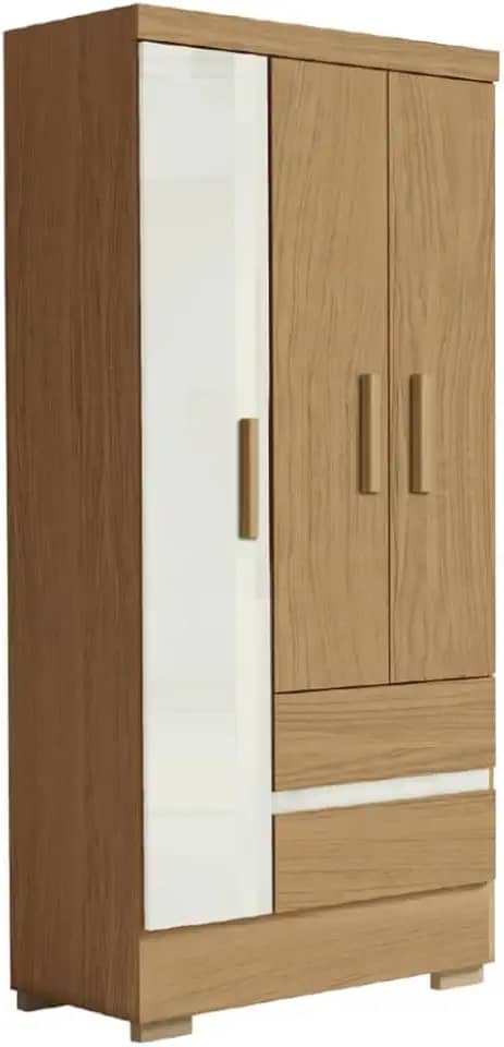 Guarda Roupas Solteiro 3 Portas 2 Gavetas Coimbra Atacama/off White